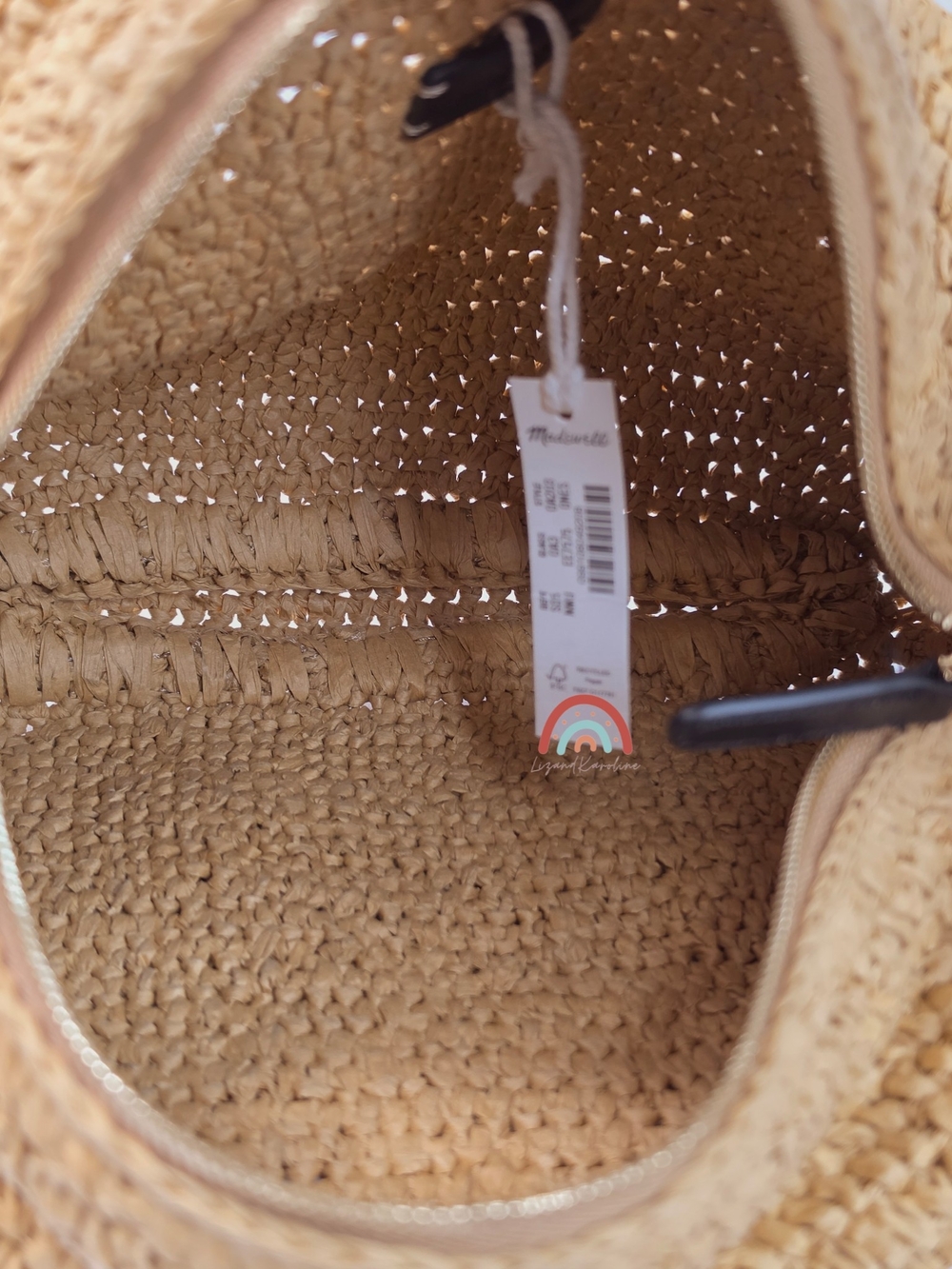 Madewell The Camren Gathered Shoulder Bag in Natural Straw and Leather Trim - Picture 11 of 16